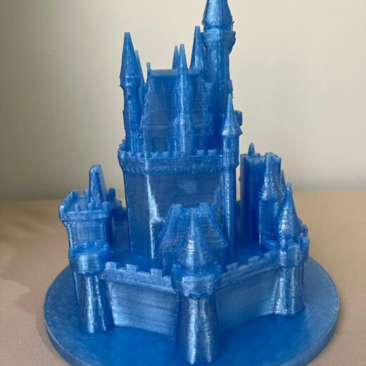 Castelo Abajur Azul Translúcido 3D