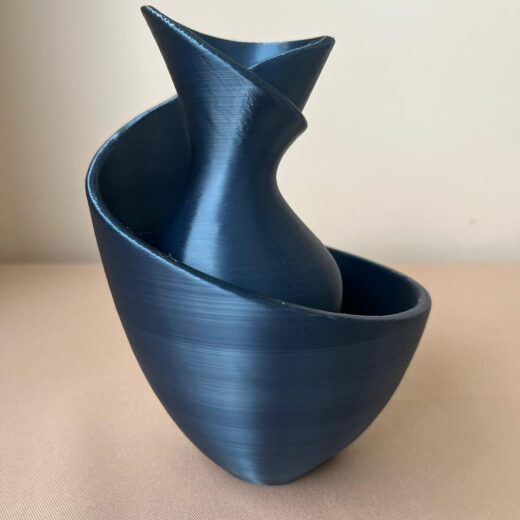 Vaso Abstrato Azul e Dourado