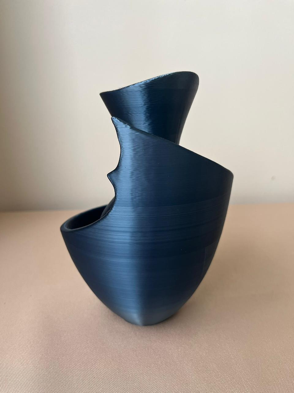 Vaso Abstrato Azul e Dourado - Imagem 2